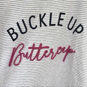 Maurices 3X sweatshirt buckle up buttercup EUC